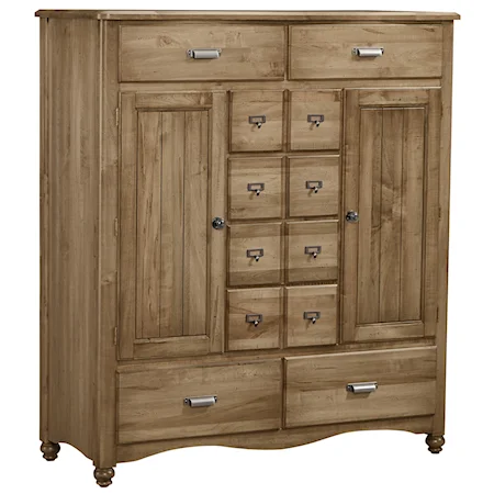 Solid Wood Sweater Chest - 8 Drawers, 2 Shelves